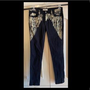 Makers Black Jeans w. Gold Foil Accent, Size 13